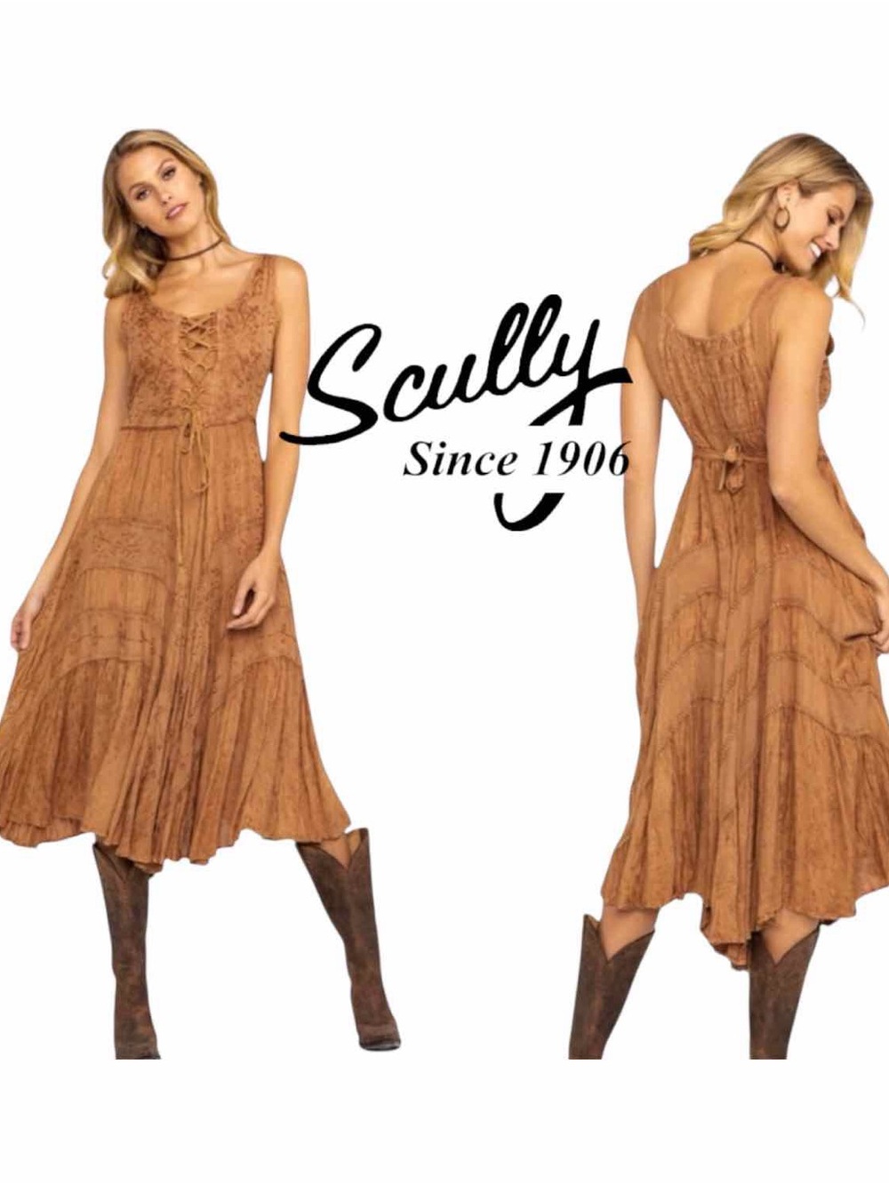 Scully • Honey Creek Lace Up Corset Style Western Dress 🤠 Medium
